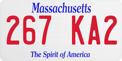 MA license plate 267KA2