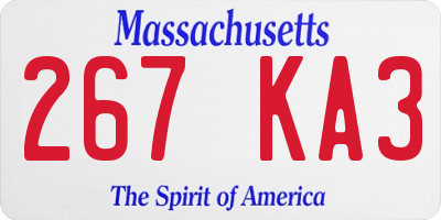 MA license plate 267KA3
