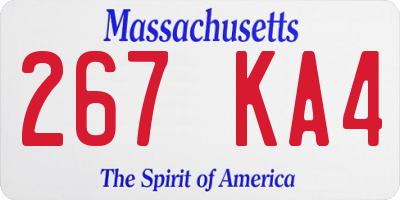 MA license plate 267KA4