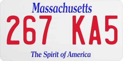 MA license plate 267KA5