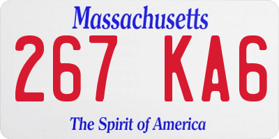 MA license plate 267KA6