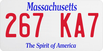 MA license plate 267KA7