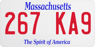 MA license plate 267KA9
