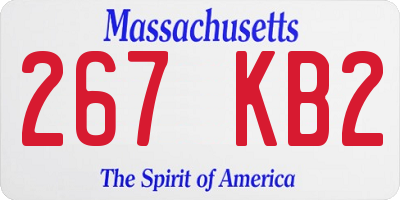 MA license plate 267KB2