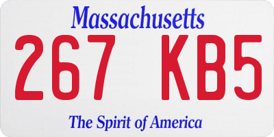 MA license plate 267KB5