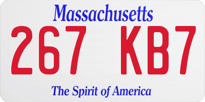 MA license plate 267KB7