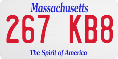 MA license plate 267KB8
