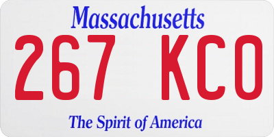 MA license plate 267KC0