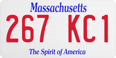 MA license plate 267KC1