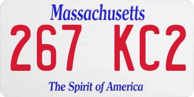 MA license plate 267KC2