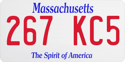 MA license plate 267KC5