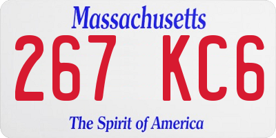 MA license plate 267KC6