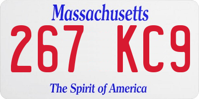 MA license plate 267KC9