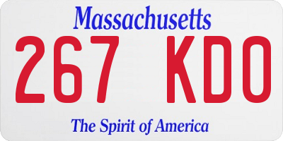 MA license plate 267KD0