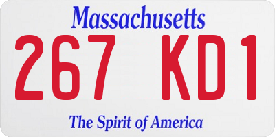 MA license plate 267KD1