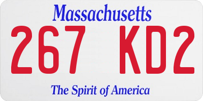 MA license plate 267KD2