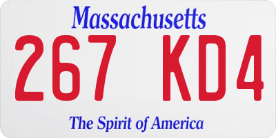 MA license plate 267KD4