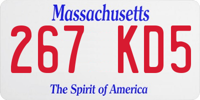 MA license plate 267KD5