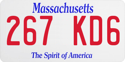 MA license plate 267KD6
