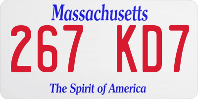 MA license plate 267KD7