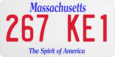 MA license plate 267KE1