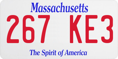 MA license plate 267KE3