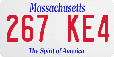 MA license plate 267KE4