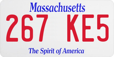MA license plate 267KE5