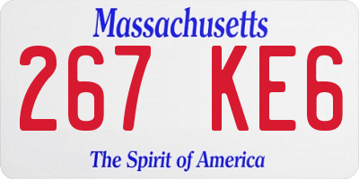 MA license plate 267KE6