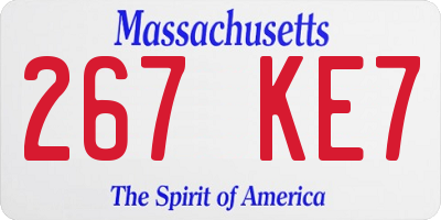 MA license plate 267KE7