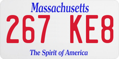 MA license plate 267KE8