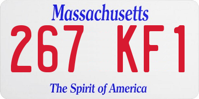 MA license plate 267KF1