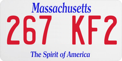 MA license plate 267KF2