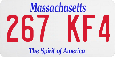 MA license plate 267KF4