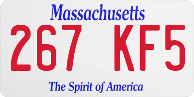 MA license plate 267KF5