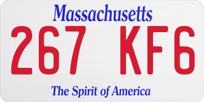 MA license plate 267KF6