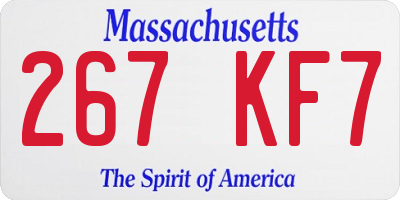 MA license plate 267KF7