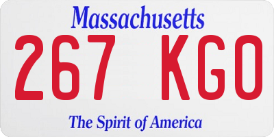 MA license plate 267KG0