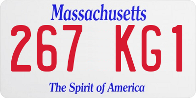MA license plate 267KG1