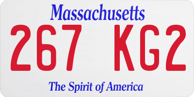 MA license plate 267KG2