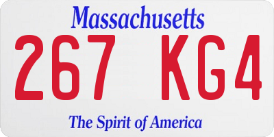 MA license plate 267KG4