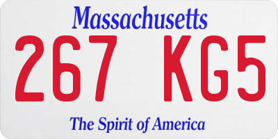 MA license plate 267KG5