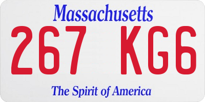 MA license plate 267KG6