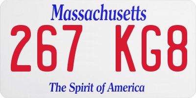 MA license plate 267KG8