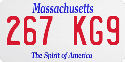 MA license plate 267KG9