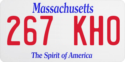 MA license plate 267KH0