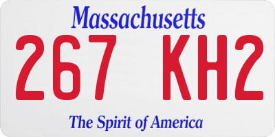 MA license plate 267KH2
