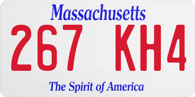 MA license plate 267KH4