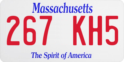 MA license plate 267KH5