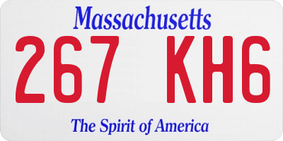 MA license plate 267KH6